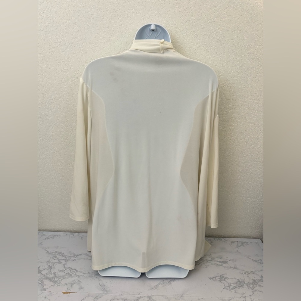 Vtg R&M Richards by Karen Kwong Sz 2x Womens Open Cardigan Cream Ivory Drape​ - Picture 6 of 9